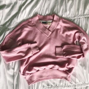 Vintage V-Neck Sweater with Pockets